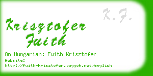krisztofer fuith business card